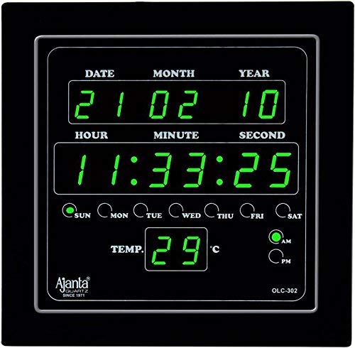 Digital Green LED Square Wall Clock OLC - 302