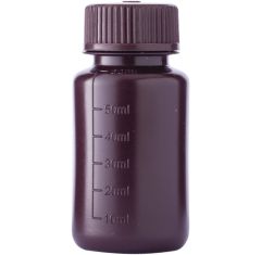 Amber Wide Mouth Bottle Graduated, HDPE, Capacity, ml-500, Mouth Diameter, mm-47.5, Height, mm-163.2, No. Per Case-48