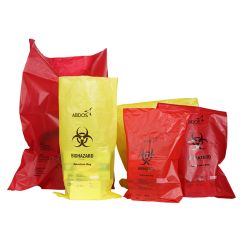 Biohazard Disposable Bags, PP, 42 x 42 inch, Red, Yellow & Natural,  No. per Case- 100