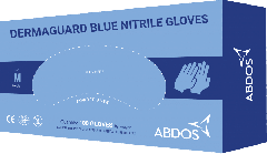 DERMA GUARD Blue Nitrile Gloves - 9.5 inches length, Large, No. per Case- 100