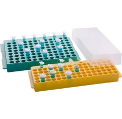 Reversible Rack with Cover, PP, Tube Capacity (ml)1.5/2.0 and 0.5 ml, Blue, Yellow, Green & Red, No. per case-6