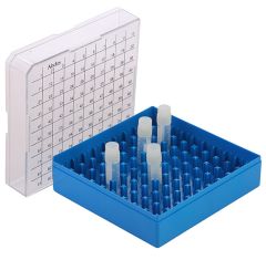 Cryo Box, System – 100, PC, 1 -  2 ml, for 100 (10 x 10, White, Yellow, Blue, (Array), No. per case-4