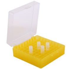 Cryo Cube Box / Storage Cube Box, PP, 1.5 - 2 ml Micro Tube and 1- 2 ml Cryo Tube, for 100 (10 x 10 Array), Green, Yellow, Blue, No. per case-4