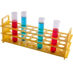 Test Tube Rack, PC for  tubes dia 16 mm 31 Places, White, Yellow, Blue, No. per case-. 4