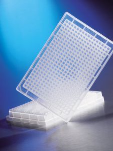 Corning? 384 Well Clear Round Bottom Polypropylene Not Treated Deep Well Plate, Square Well, 5 per Bag, Nonsterile