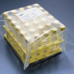 Rack filled with 30 centrifuge tubes 15 ml, conical