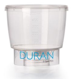 DURAN 500 ml Funnel Only Gamma sterilized/Membrane Pore Size µmPES.0.1/Filter Dia mm.90/Thread mm.45