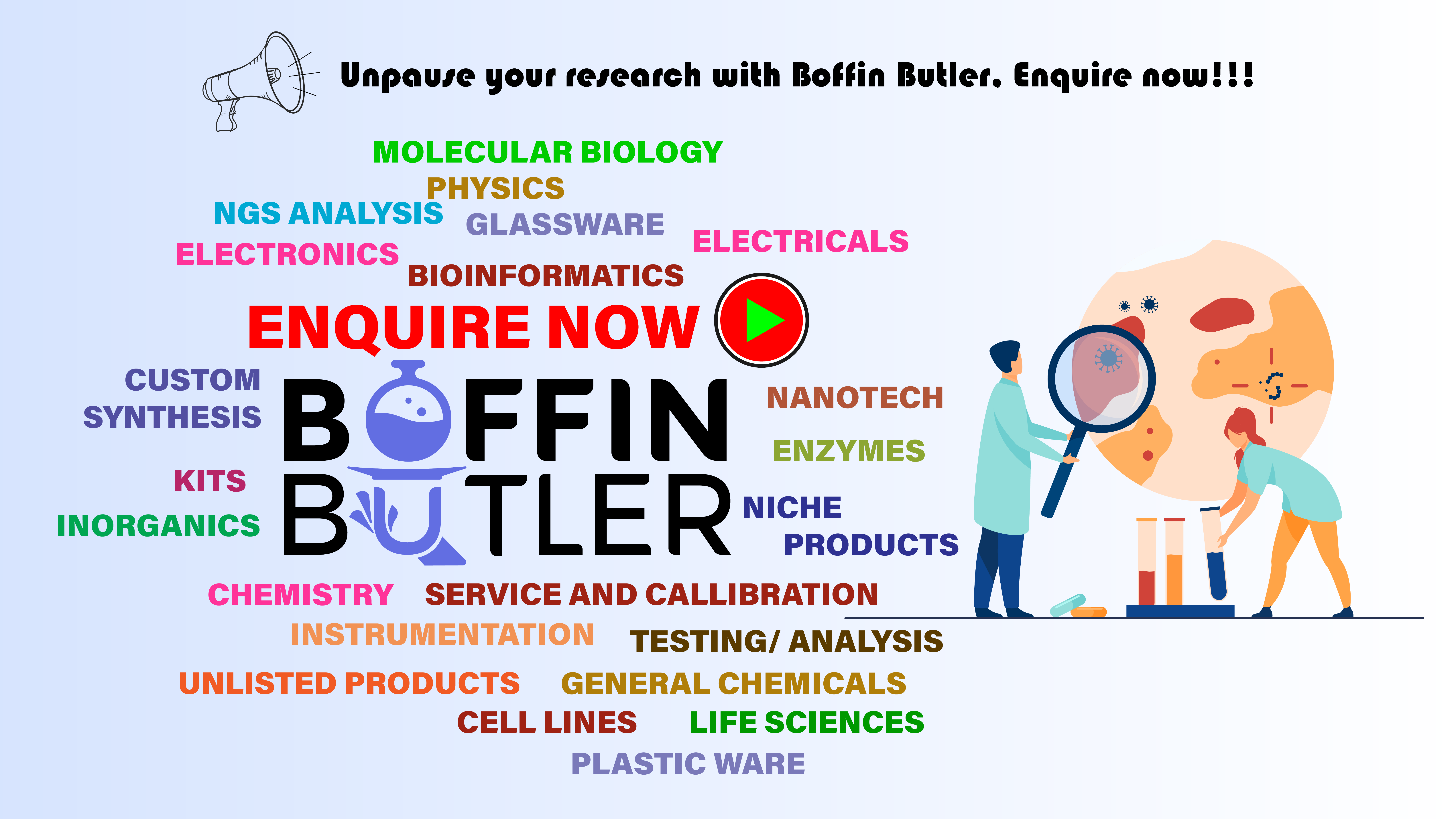 Unpause your research with BOFFIN BUTLER, Enquire Now !!!